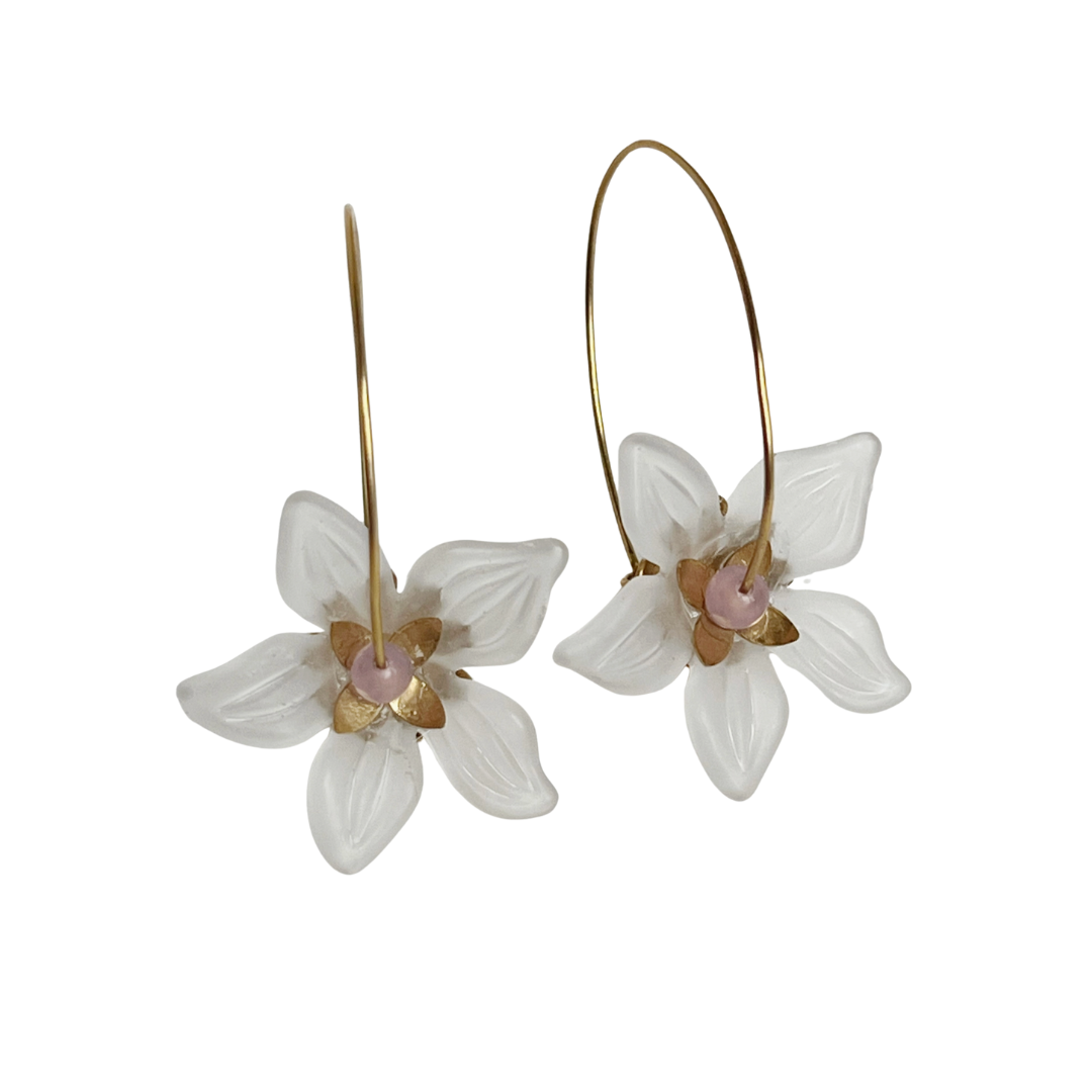 White Flower Hoops
