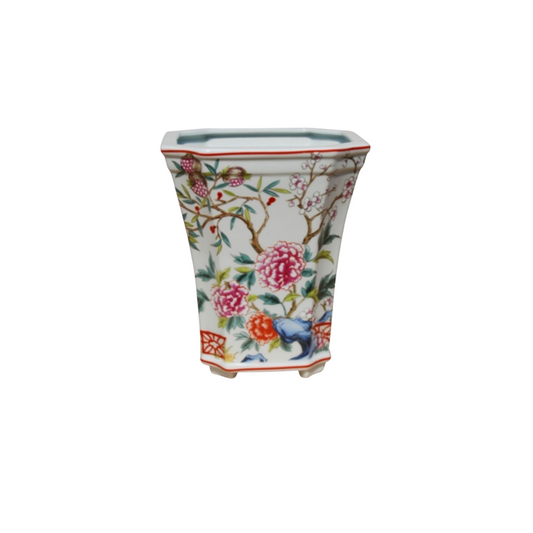 Tall Porcelain Square Cachepot