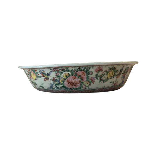Rose Medallion Oval Bowl