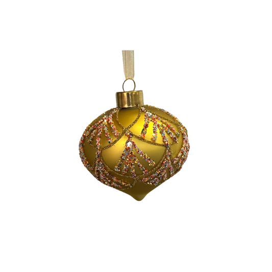 Deco Glitter Glass Drop Ornament