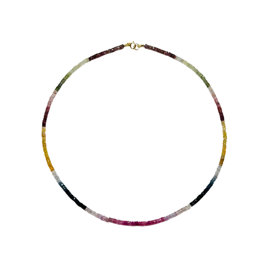 Autumn Shaded Sapphire Heishi Necklace