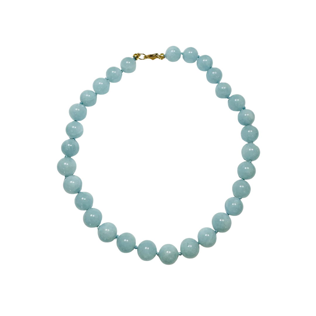 Knotted Gumball Aquamarine Necklace