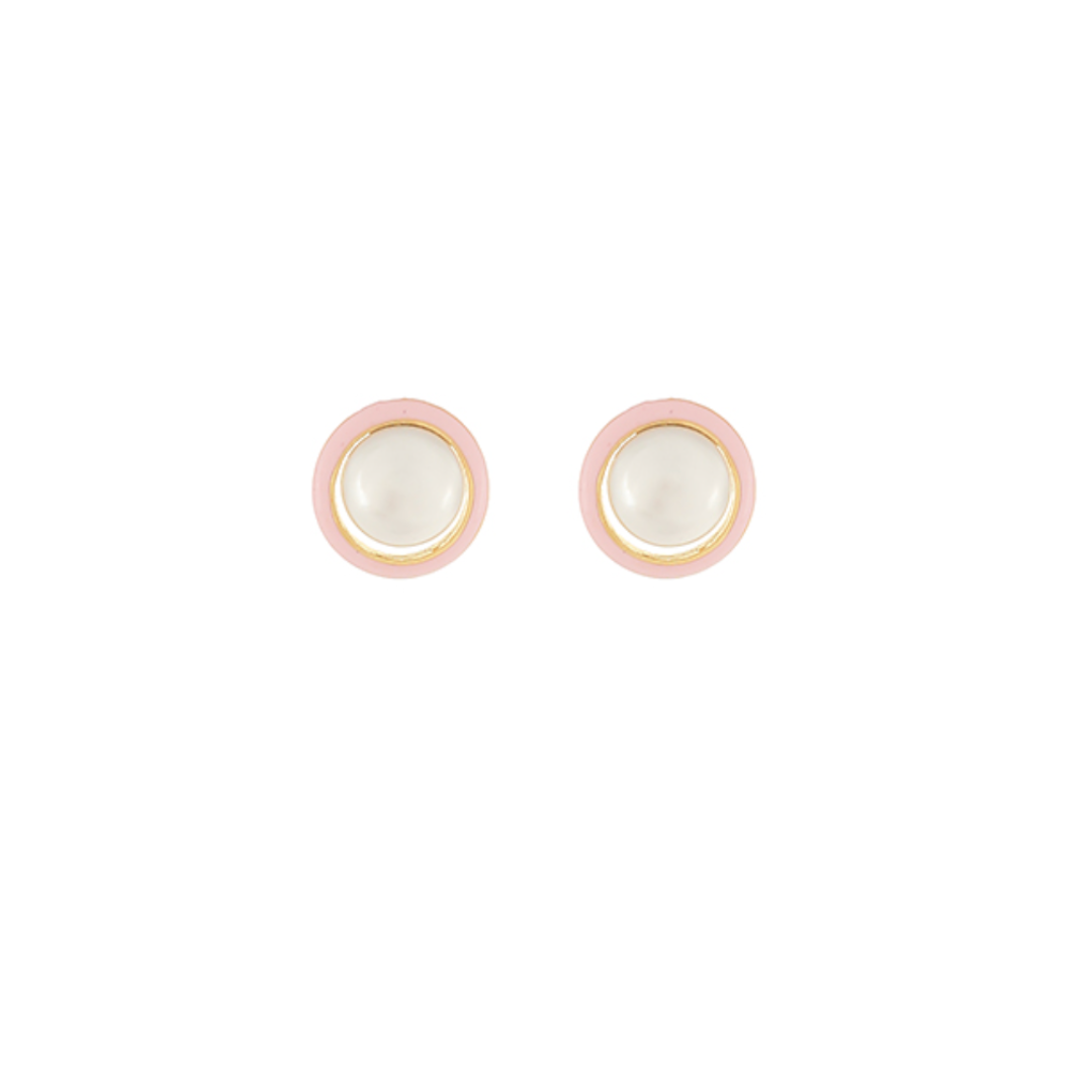 Layered Pearl Earrings {Light Pink}