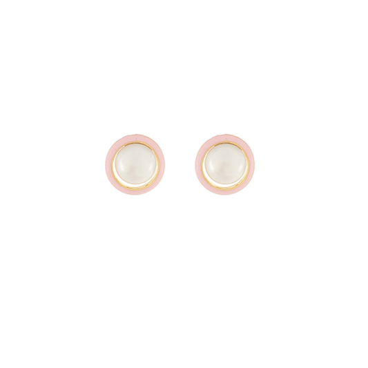 Layered Pearl Earrings {Light Pink}