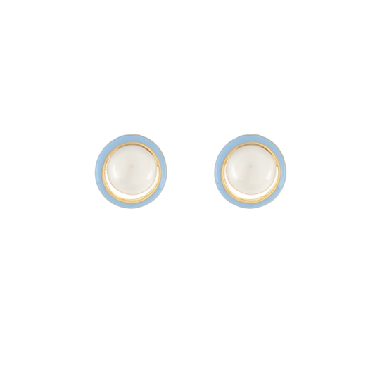 Layered Pearl Earrings {Light Blue}