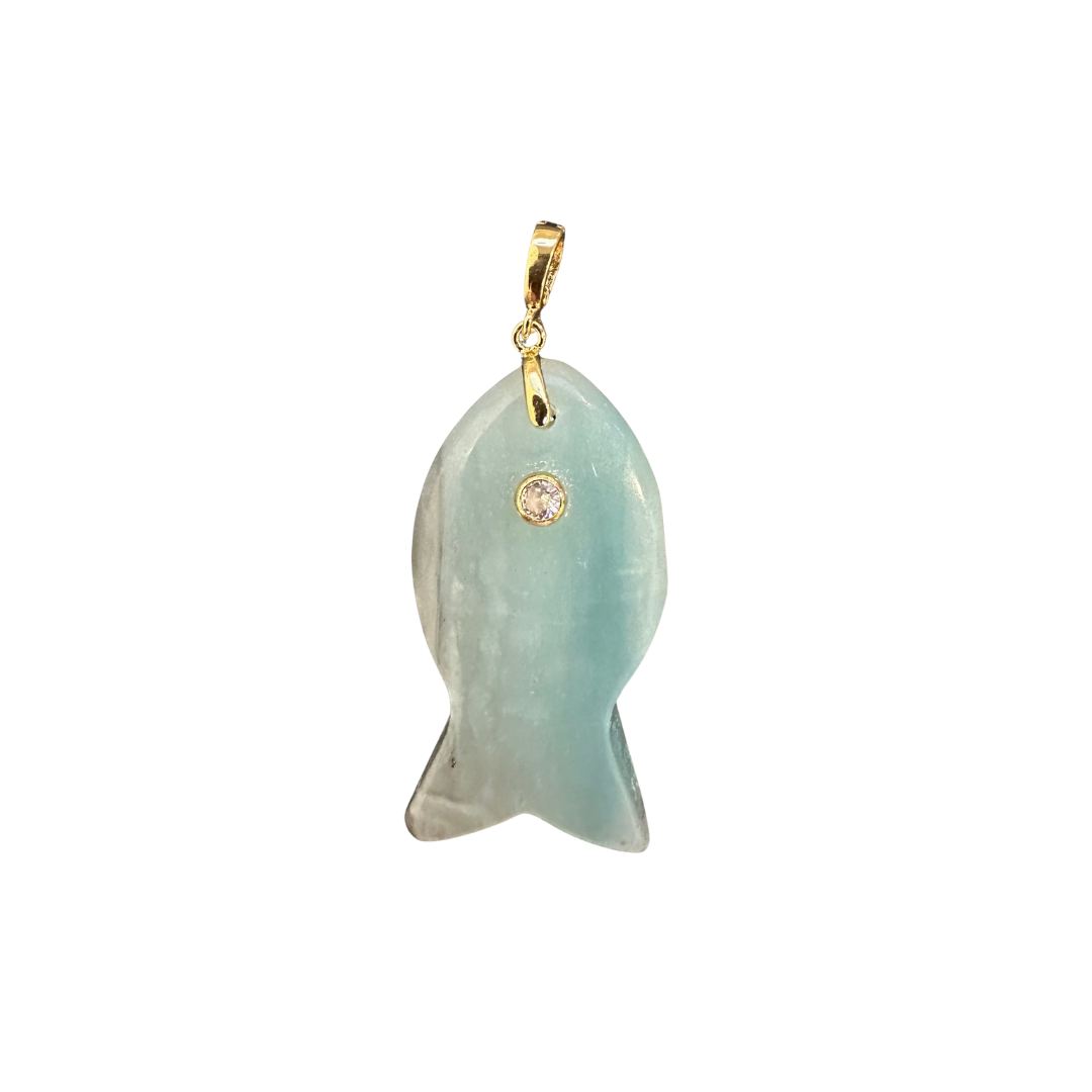 Large Amazonite Fish Charm