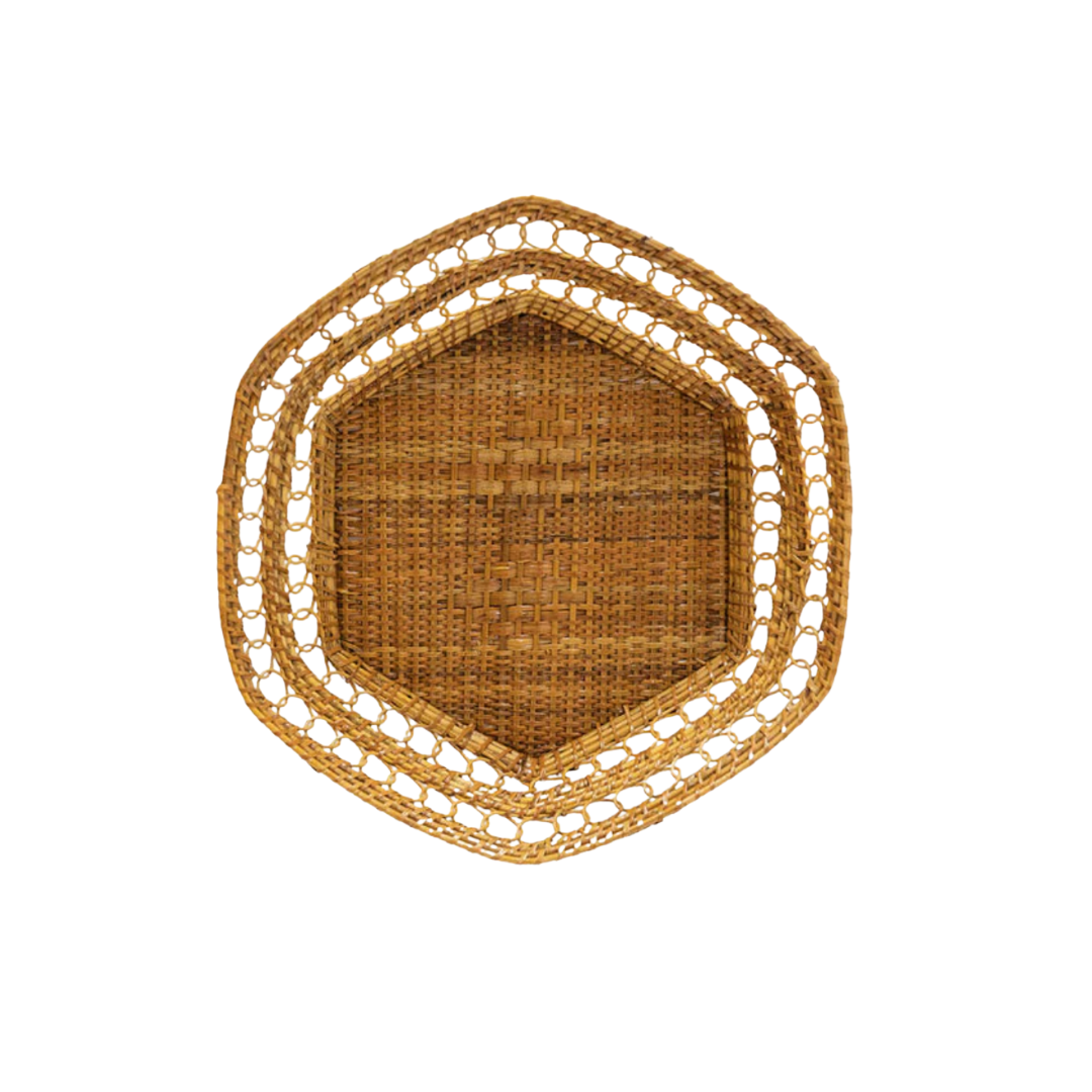 Hexagonal Woven Basket {15. in}