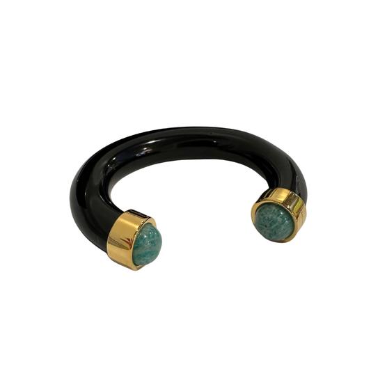Lucas Jack Black + Amazonite Bangle {Size Large}
