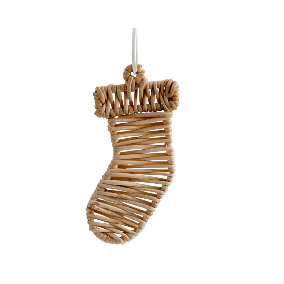 Rattan Stocking Ornament