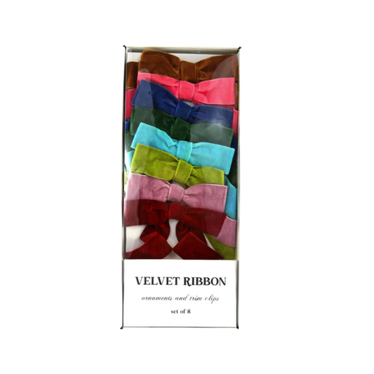 Colorful Velvet Ribbon Bows {Set of 8}