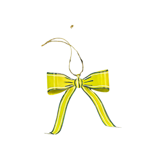Hand Painted Bow Ornament {Chartreuse}