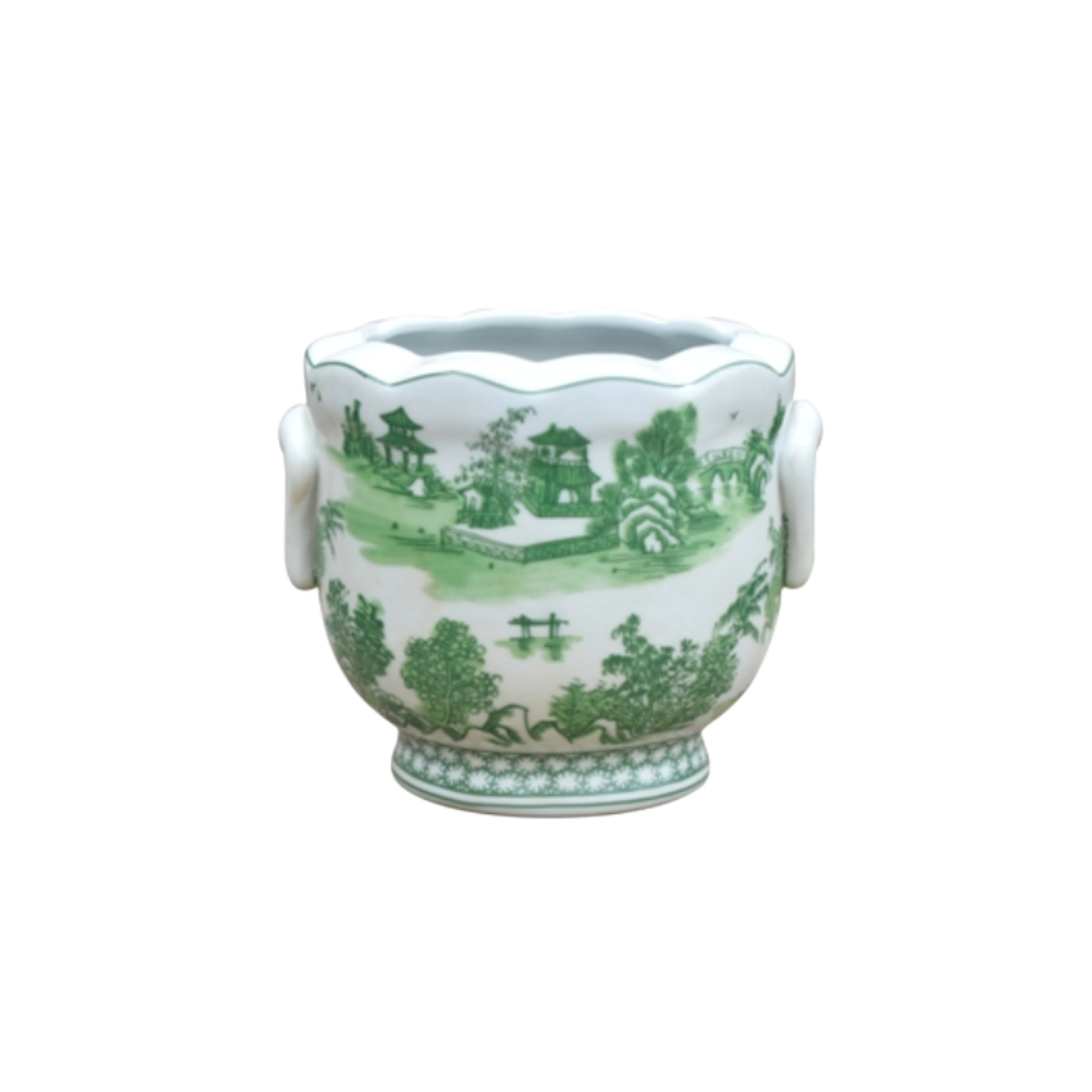 Green Porcelain Cachepot