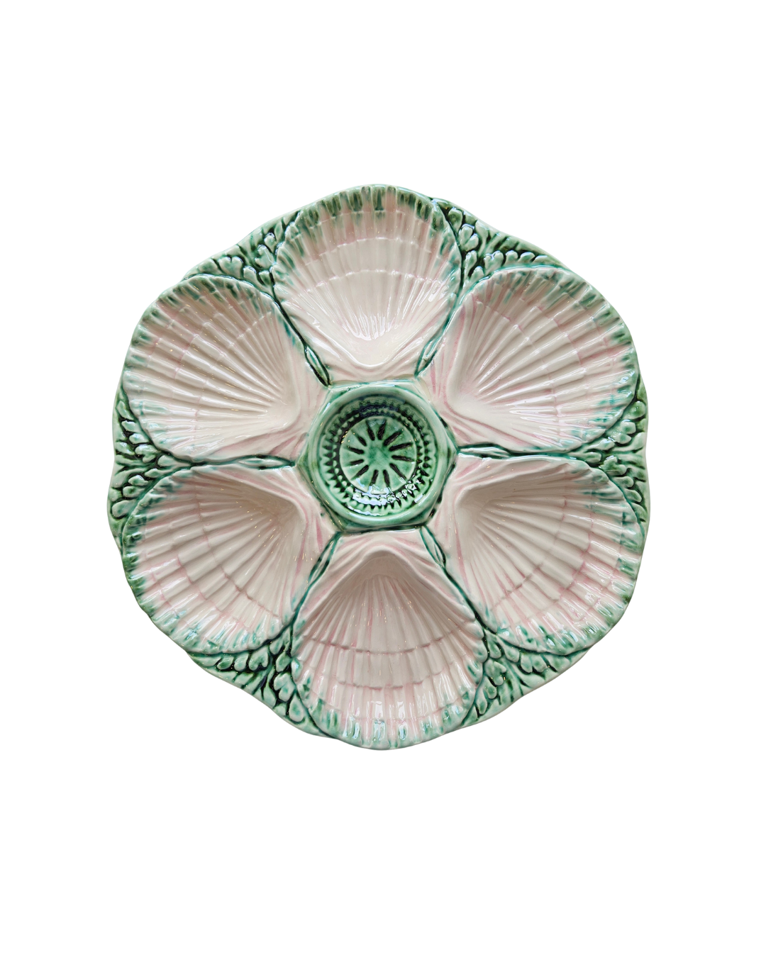 Oyster Plate {Pink & Green}