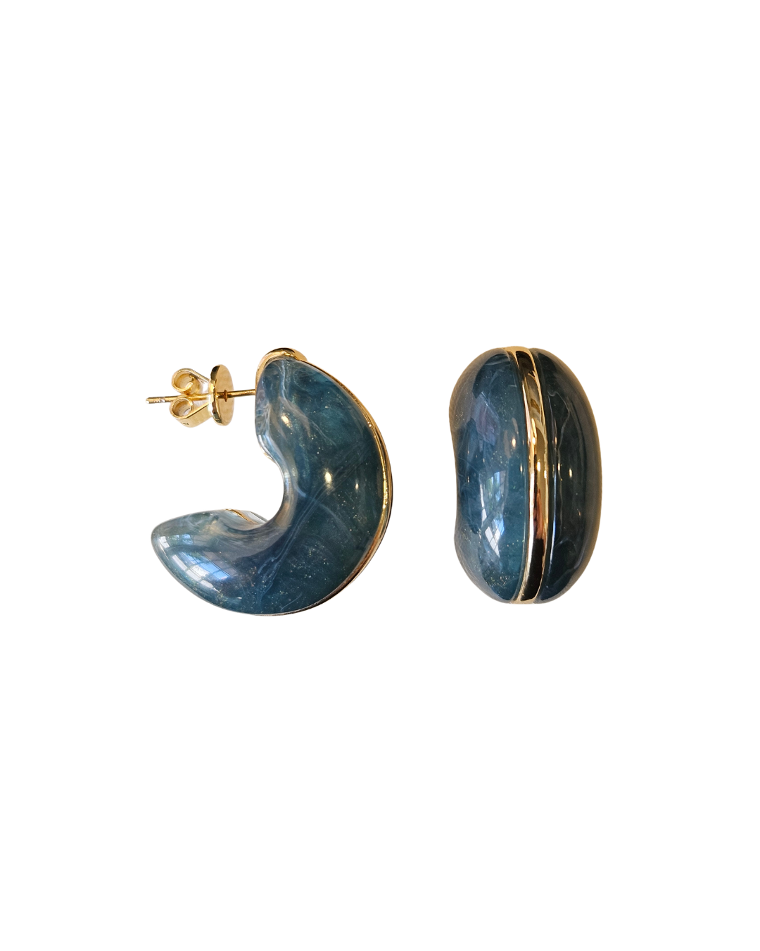 Blue Acrylic Hoop Earrings