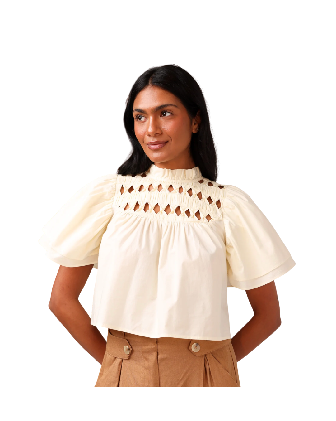 Quinn Blouse in Vanilla Shell