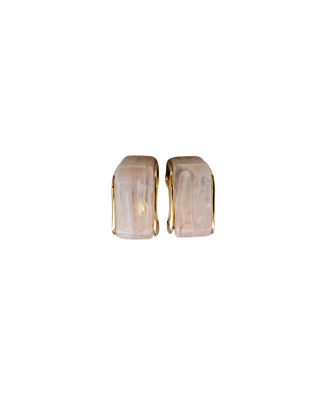 Angled Marble Resin Hoop Earrings