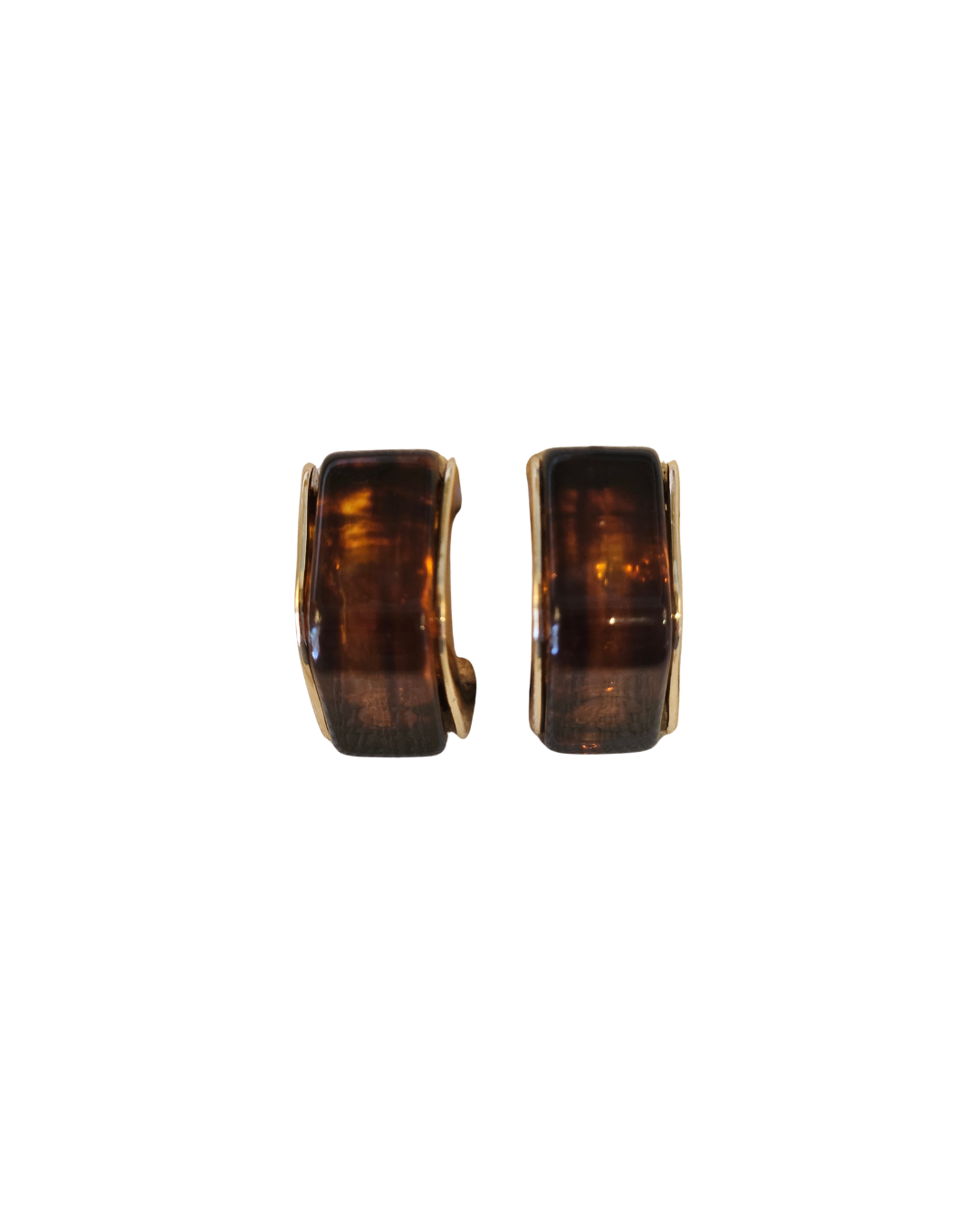 Angled Marble Resin Hoop Earrings