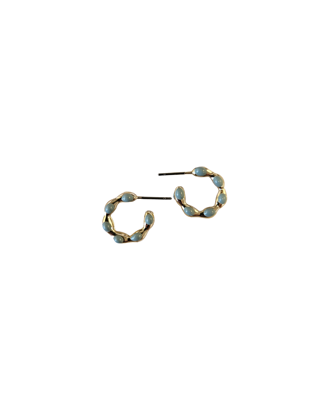 Turquoise Ball Hoop Earrings