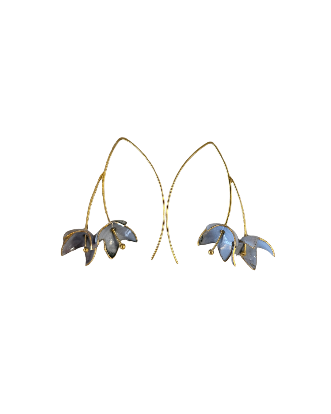 Double Flower Stick Earrings {Periwinkle}