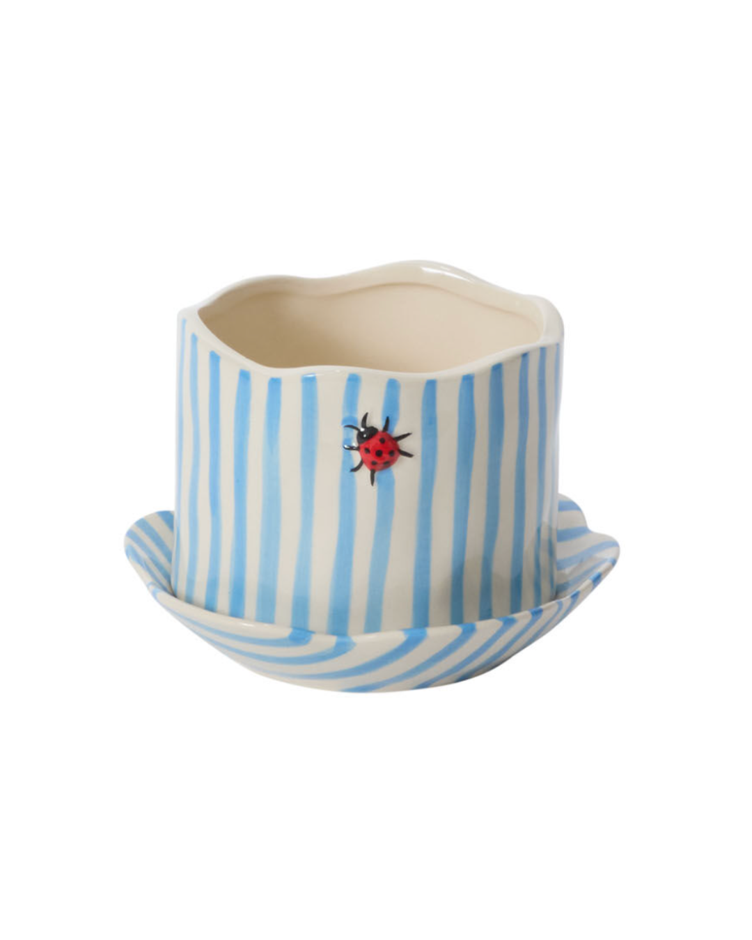 Ladybug Pot with Saucer