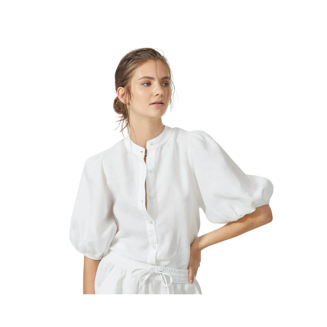 Bubble Linen Shirt-Off White
