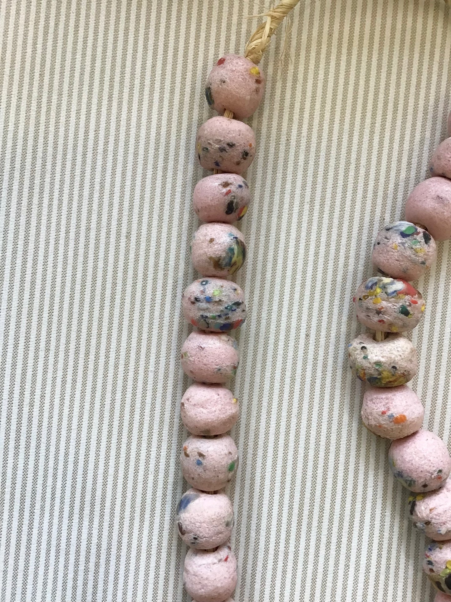 Pink Confetti Vintage African Stone Beads