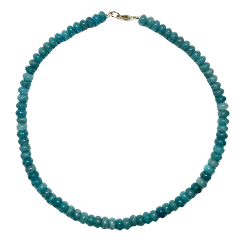 Peacock Blue Angelite Candy Necklace {5-6mm}