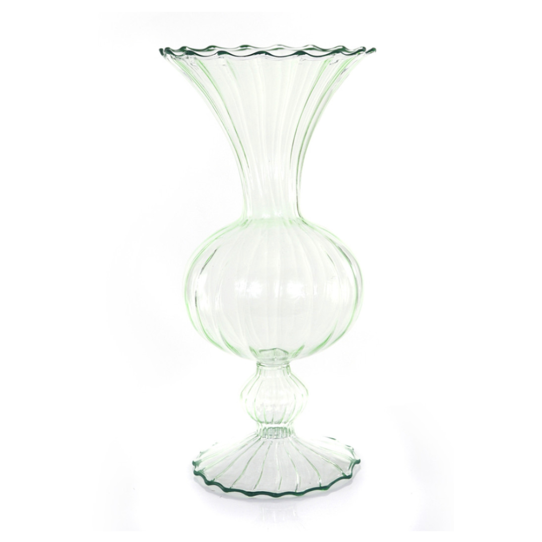 Large Ruffled Fragment Vase {Dark Green/Light Green}