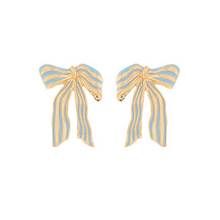 Load image into Gallery viewer, Striped Ribbon Enamel Earrings