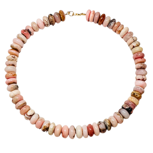 Speckled Pink Opal Candy Necklace