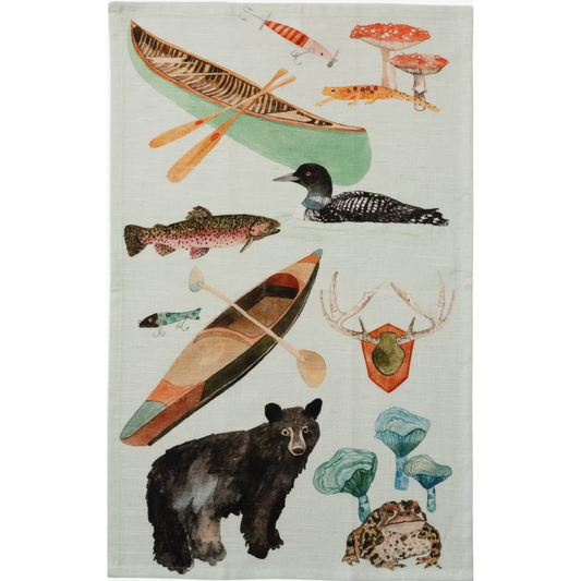 Camp Lake Tea Towel