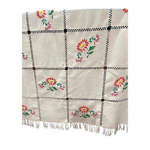 Floral Fringe Tablecloth