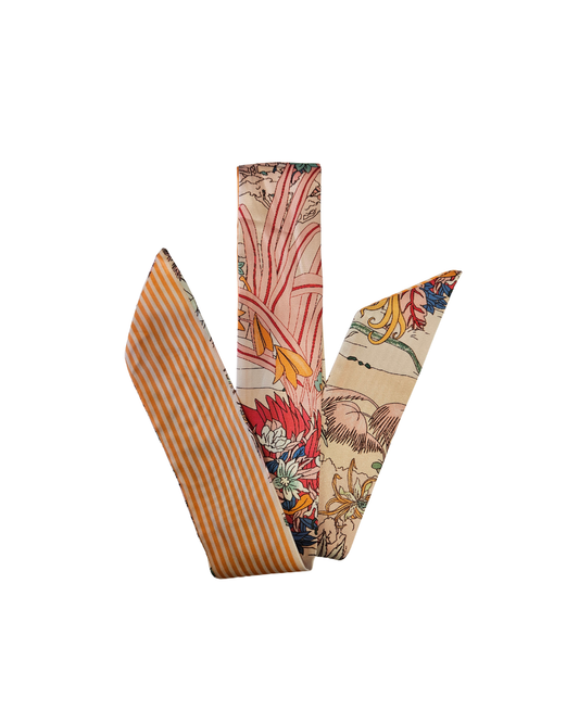 Orange Stripe and Floral Twilly