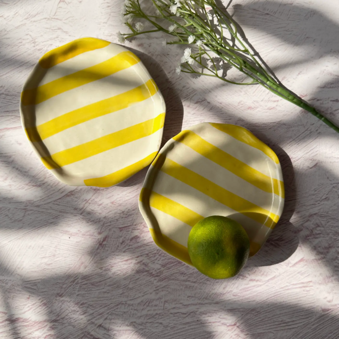 Ceramic Stripe Plate {Yellow}