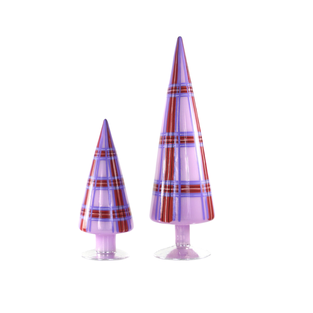 Purple Plaid Trees {Set of 2}