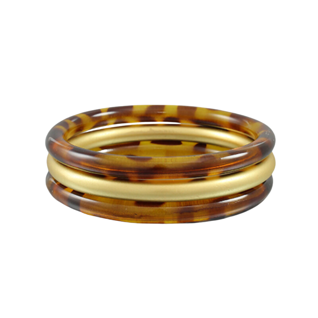 Tortoise Acrylic Bangle Set