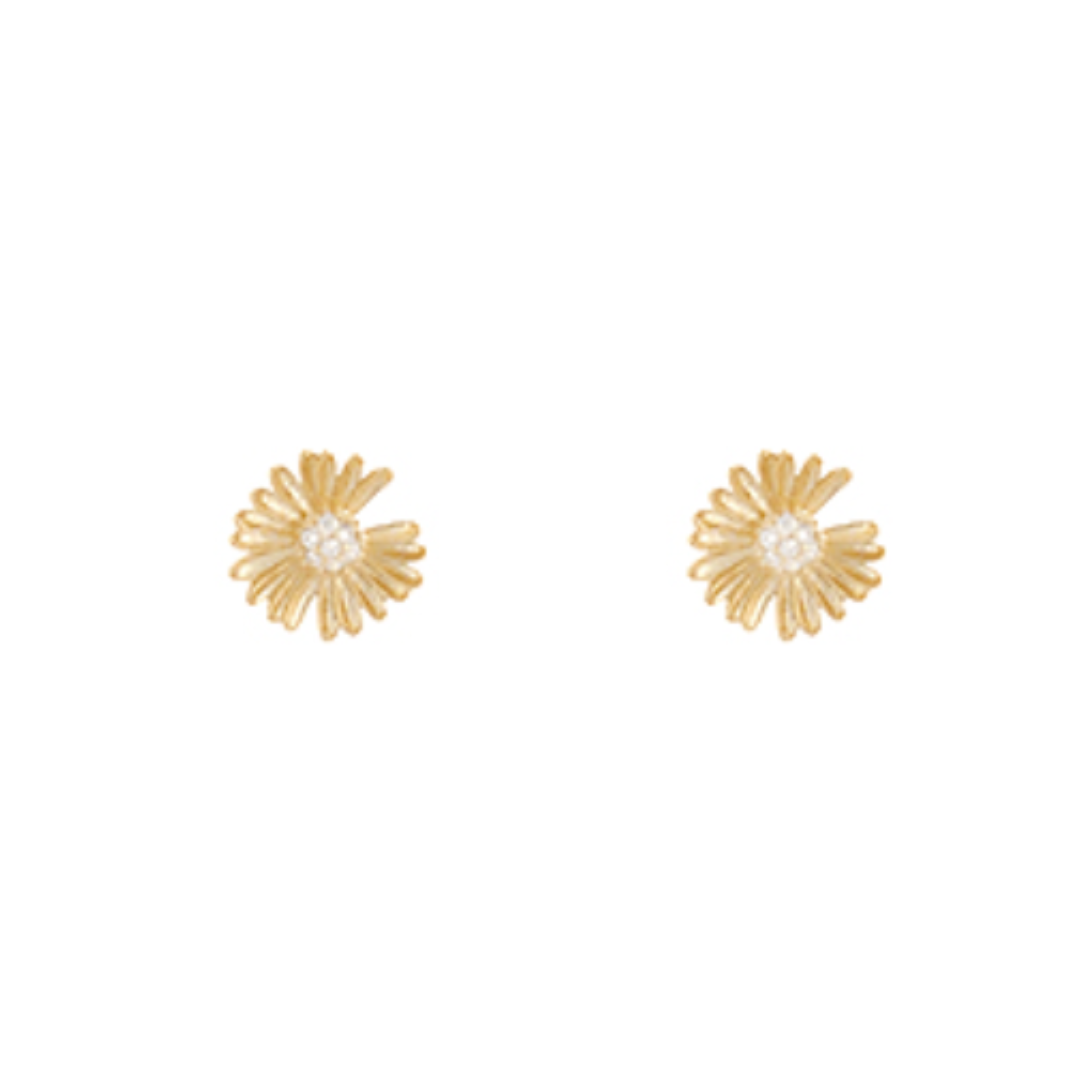 Pave Flower Earrings