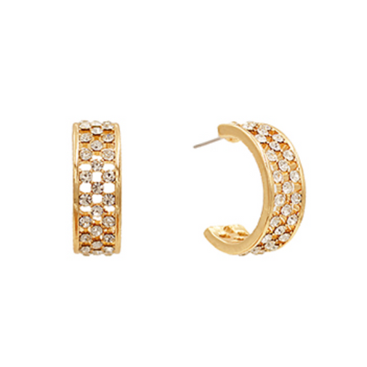 Linked Pave Crystal Hoops