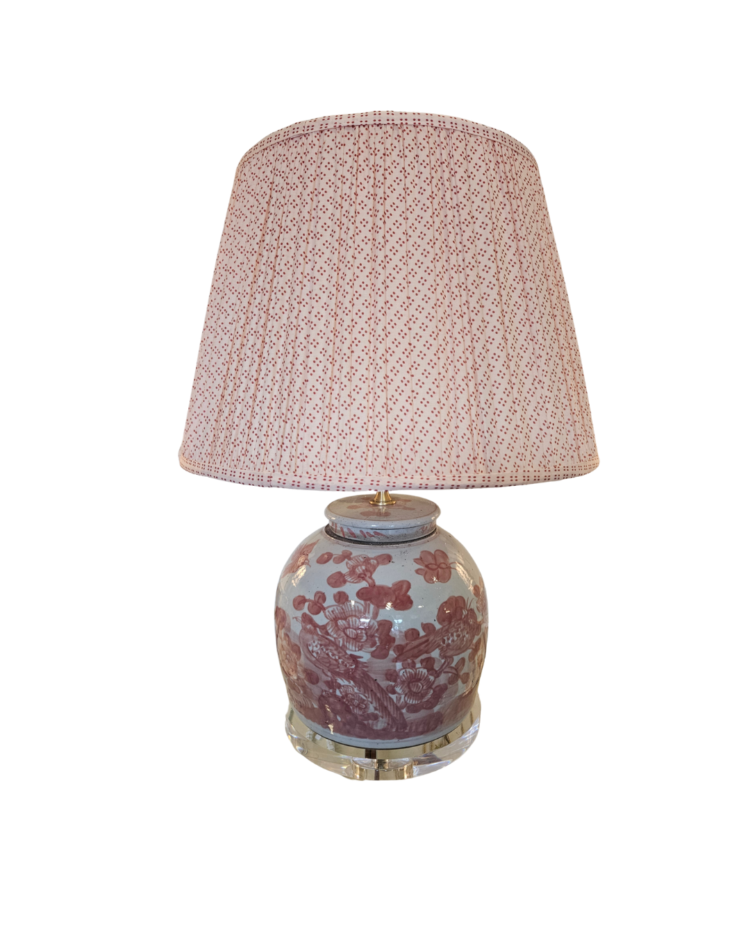 Coral Floral Ginger Jar Lamp