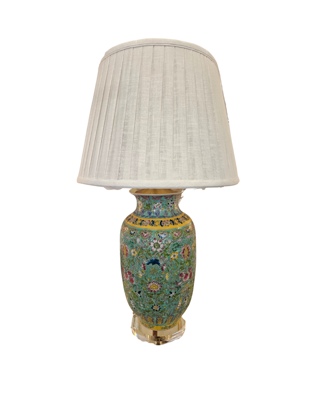 Famille Rose Lanton Vase Lamp