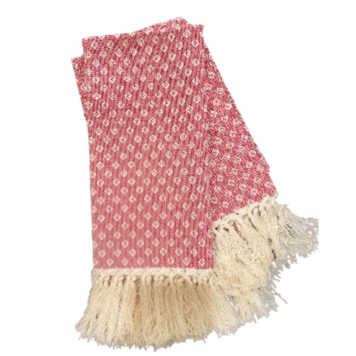 Fiordilino Guest Towel with Fringe-Red