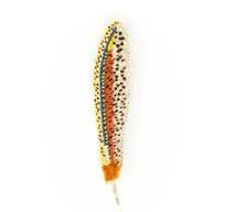 Spotted Plume Feather Brooch Pin