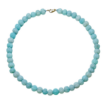 Load image into Gallery viewer, Carved Bright Blue Opal Candy Necklace