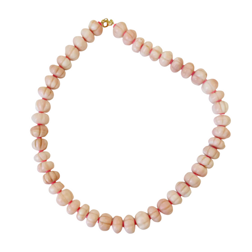 Carved Pink Opal Candy Necklace