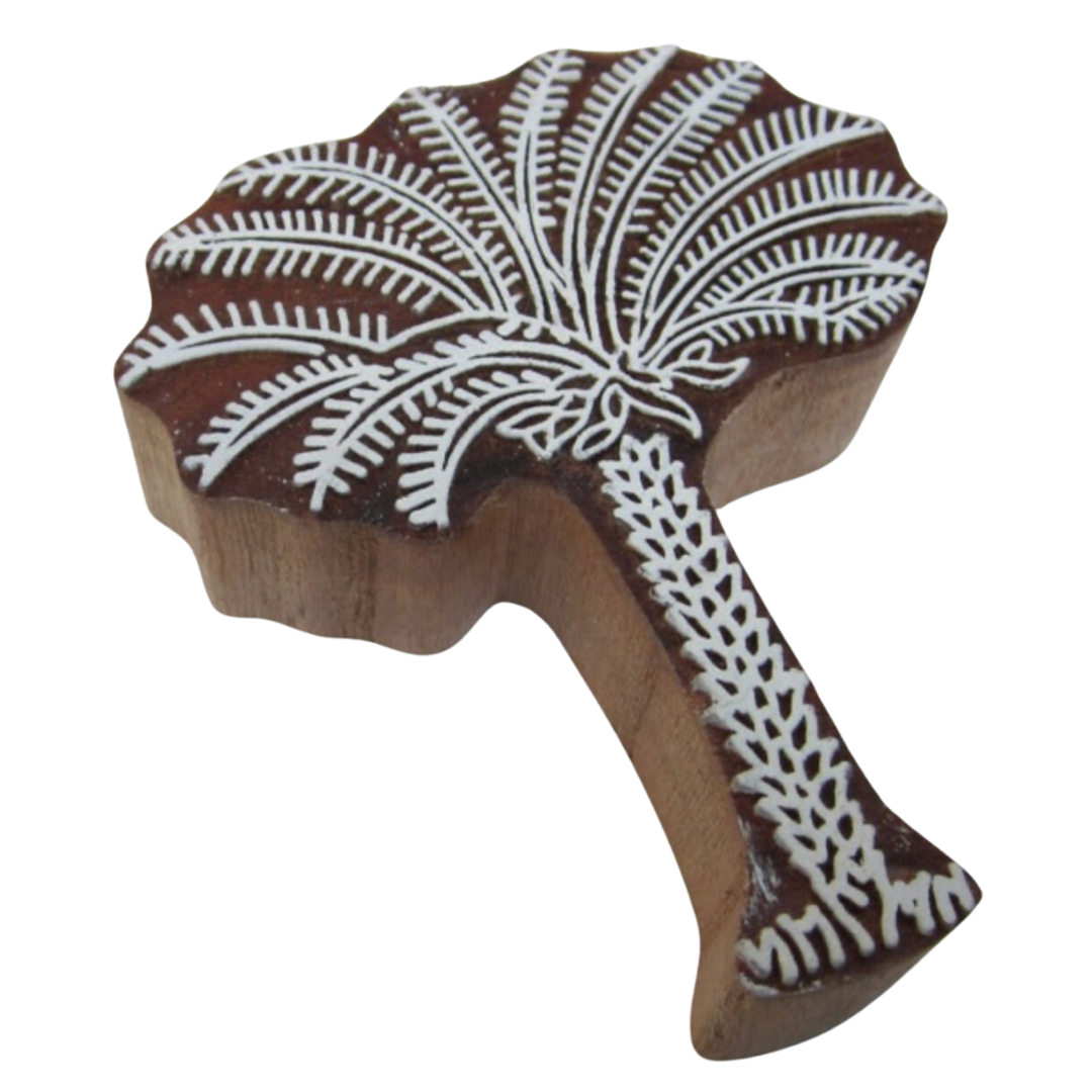 Carved Wood Block {Palm Tree}