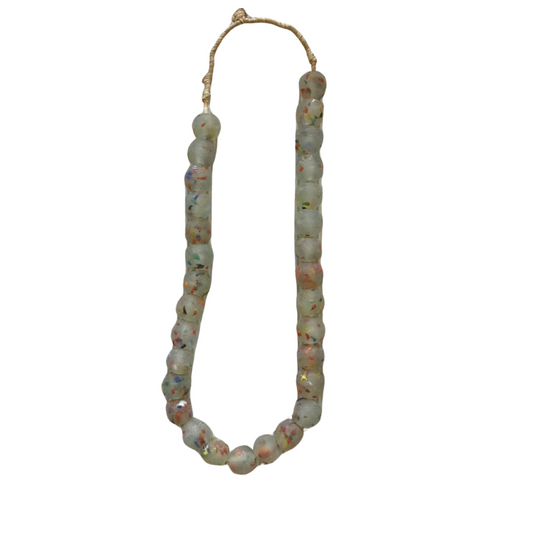 Clear Confetti Vintage African Stone Beads