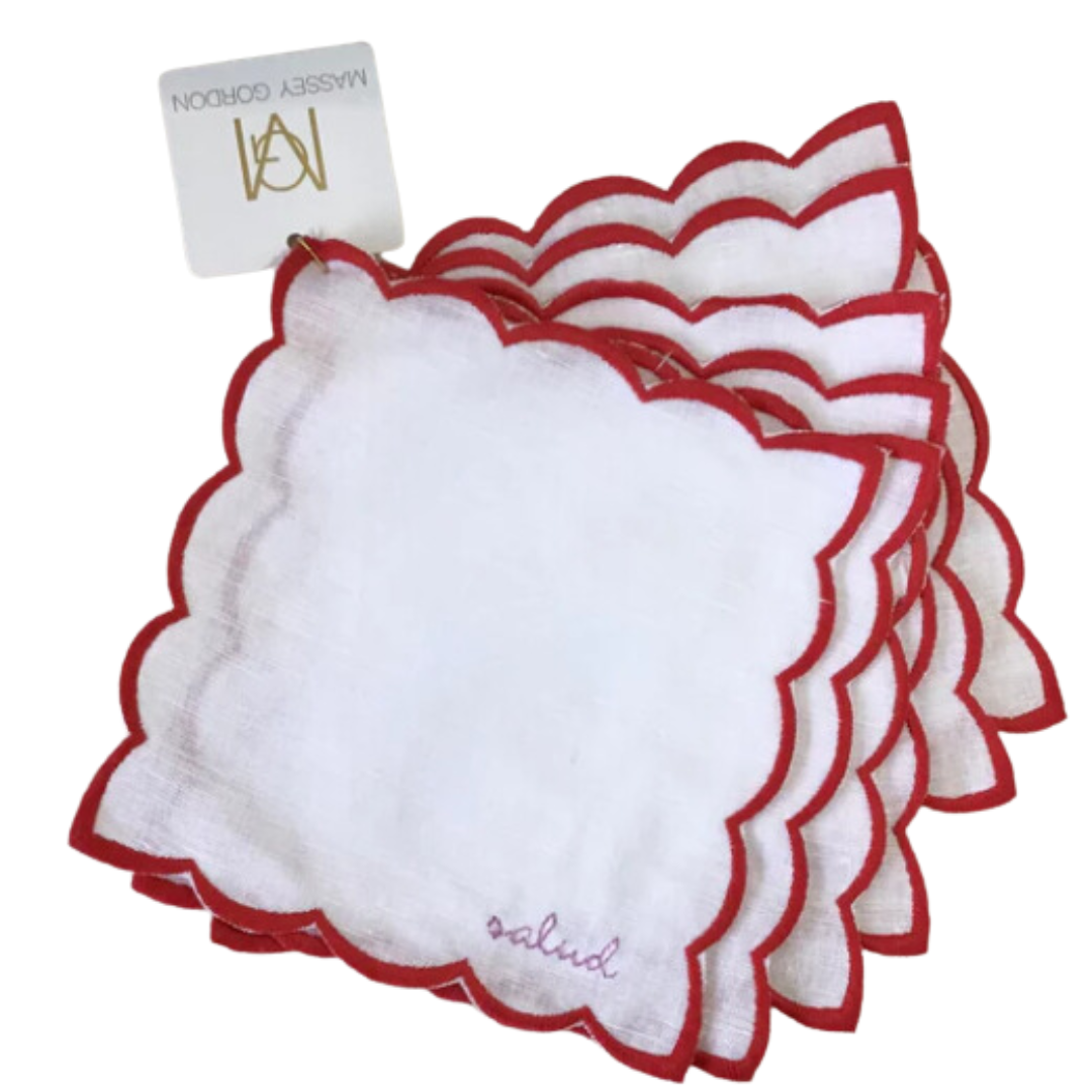 "Salud" Cocktail Napkins {set of 6}