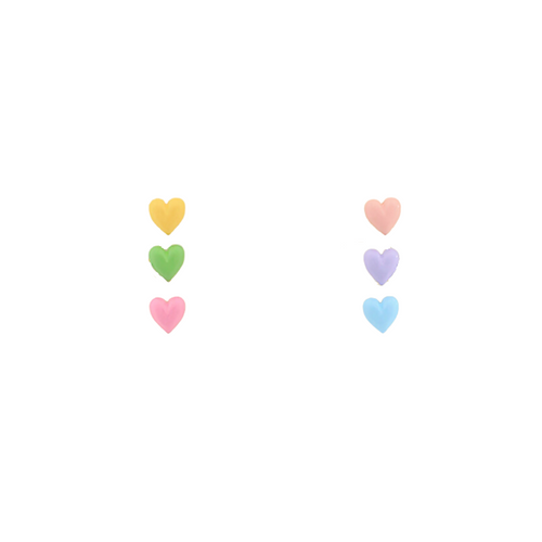 Multi-Colored Heart Earrings - Set of 3