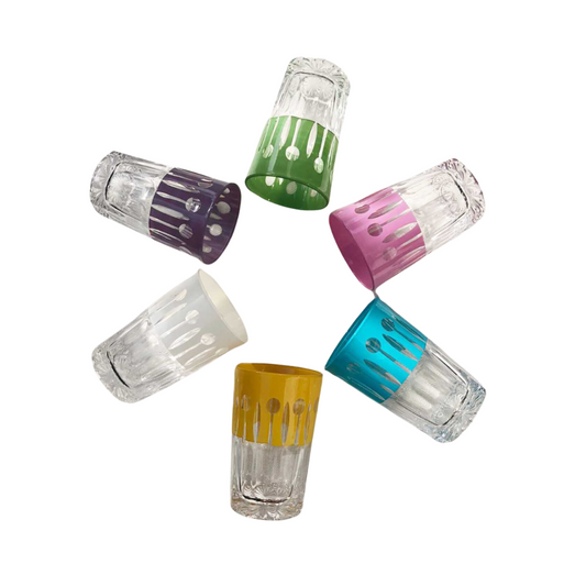 Colored Crown Top Tea glasses {Set of 6}