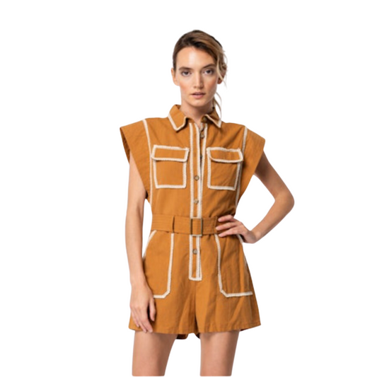 Laurie Crochet Trim Detailed Romper